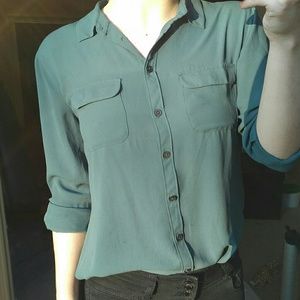 Ann Taylor Button Down Collared Blouse